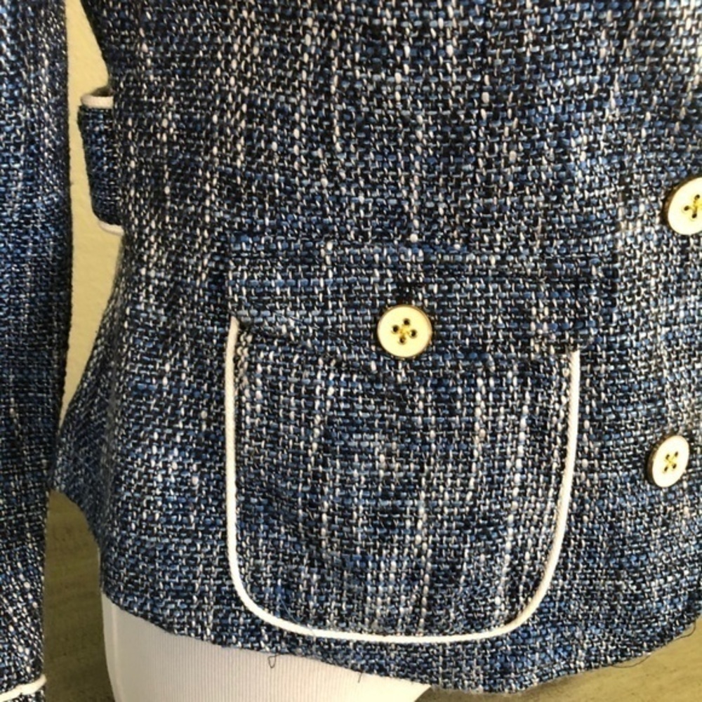 Luciana Dante jacket blue blazer gold/white trimming small - Picture 4 of 8